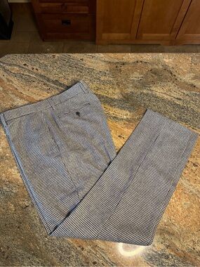 Banana Republic Men's Black & White Houndstooth Dress Pants Wool-blend 35X34 NWT